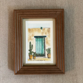 Hand-painted artwork (watercolor) in a wooden frame "A Little House on the Ranch" (Unique piece)