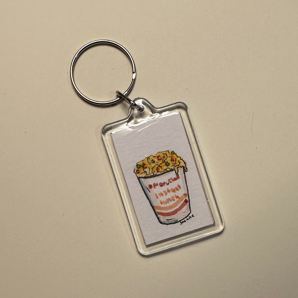 Llavero con pintura hecha a mano — "Maruchan" (Pieza única)
