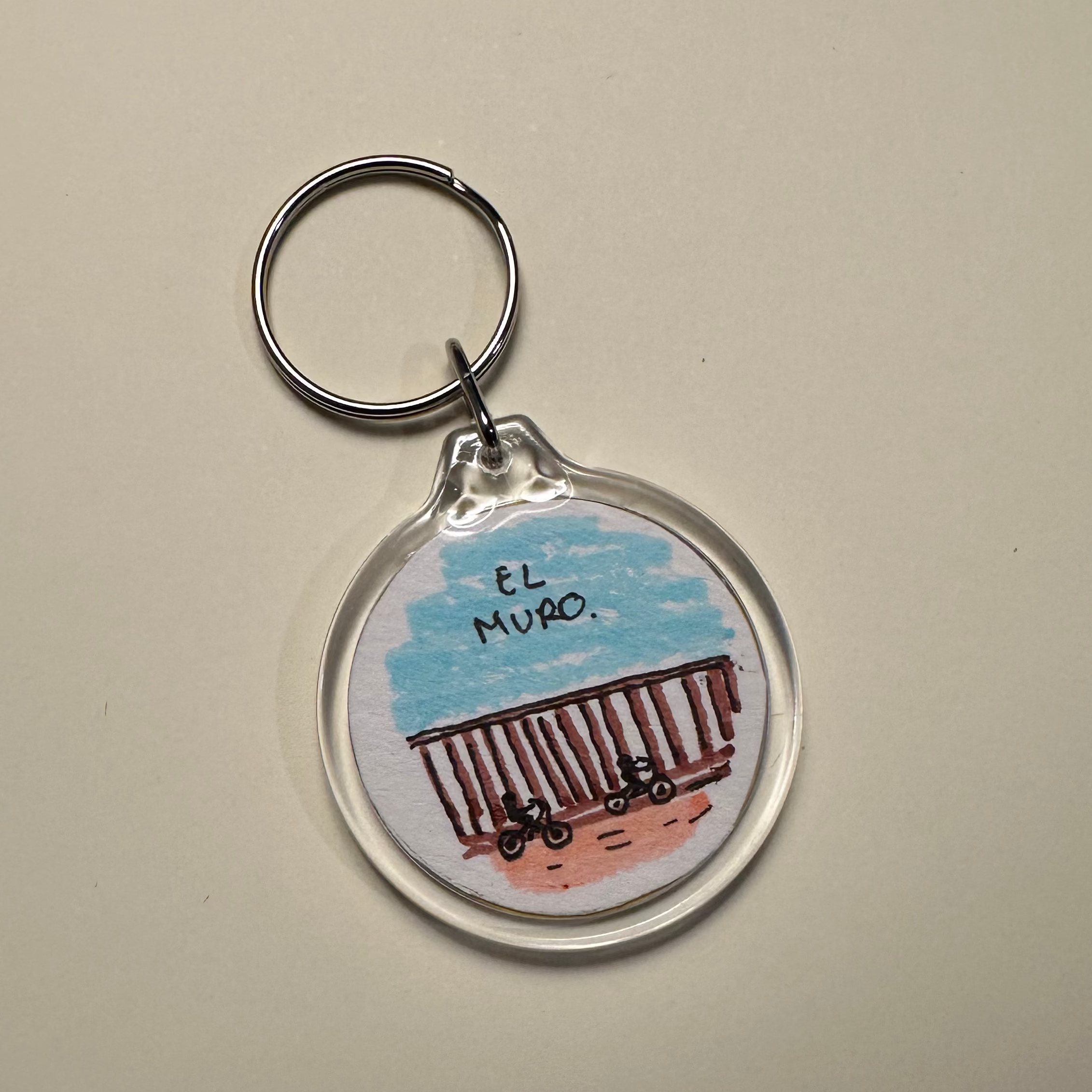 Hand-painted keychain — "The Wall" (One of a kind)