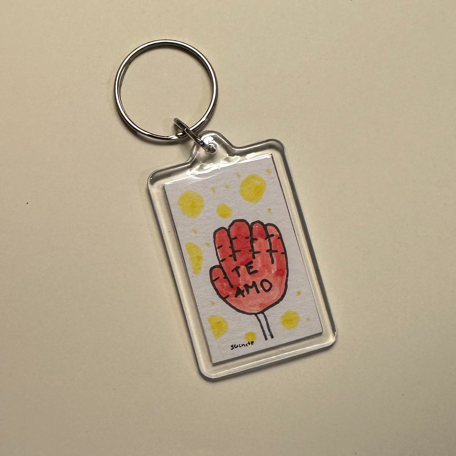 Hand-painted keychain — "Little Hand" (Unique piece)