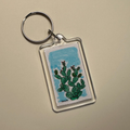 Hand-painted keychain — "Cactus" (Unique piece)