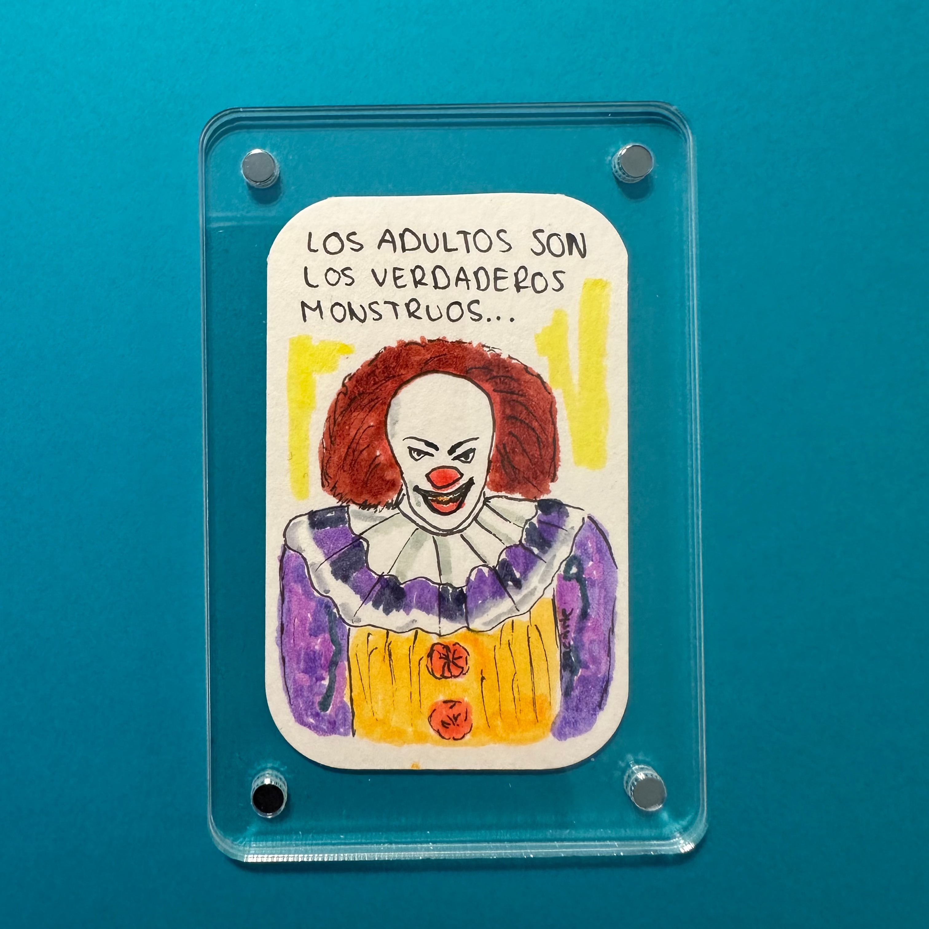 Pintura hecha a mano (Imán para refrigerador) "It" (pieza única)