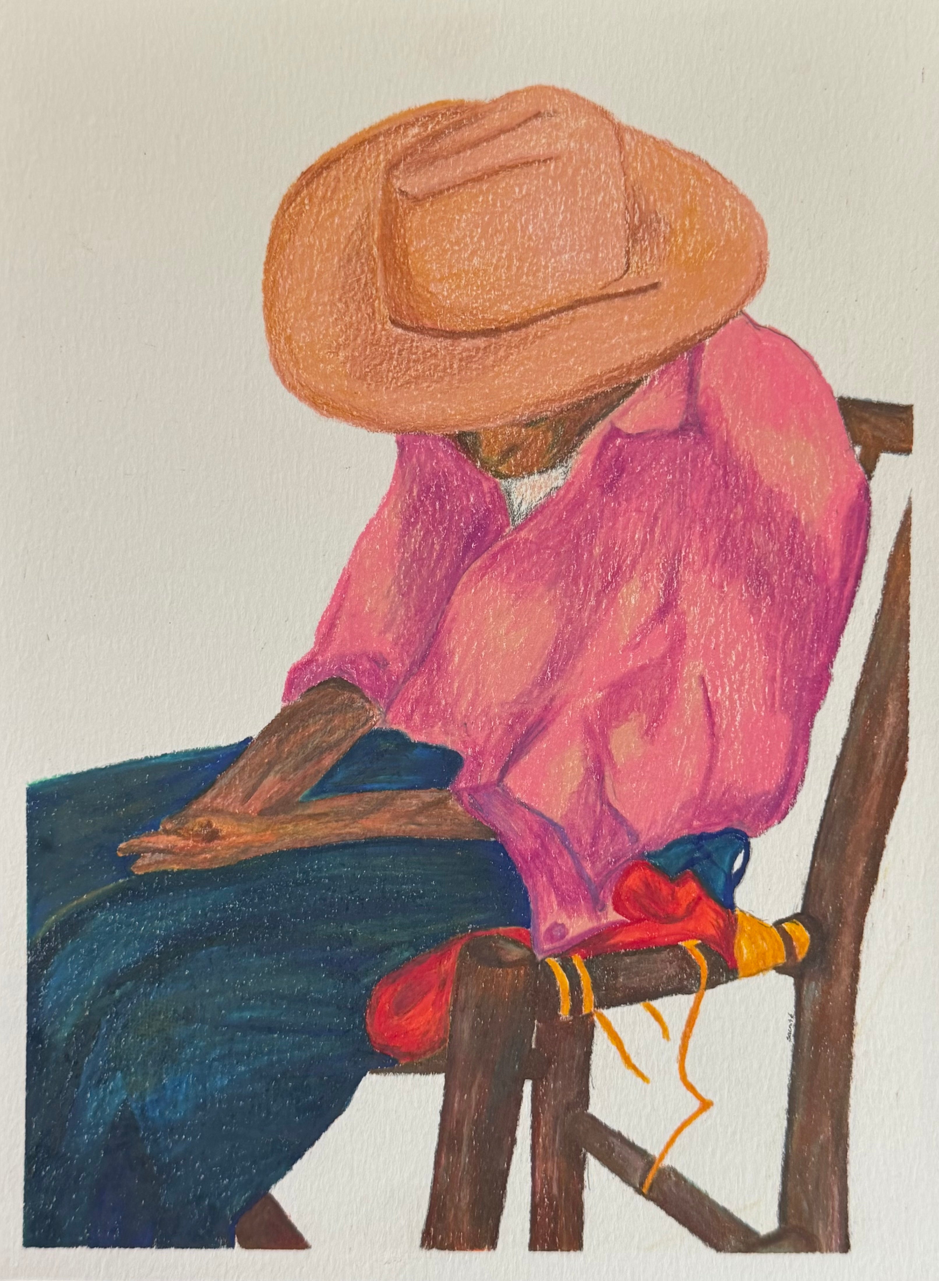 Obra de arte pintada a mano (acuarela) — "Papáyano" (Pieza única)